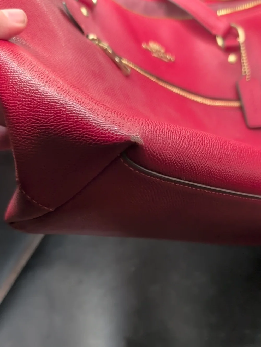 Coach tote bag Crossgrain Leather Gallery Tote.  Red.  retail $350